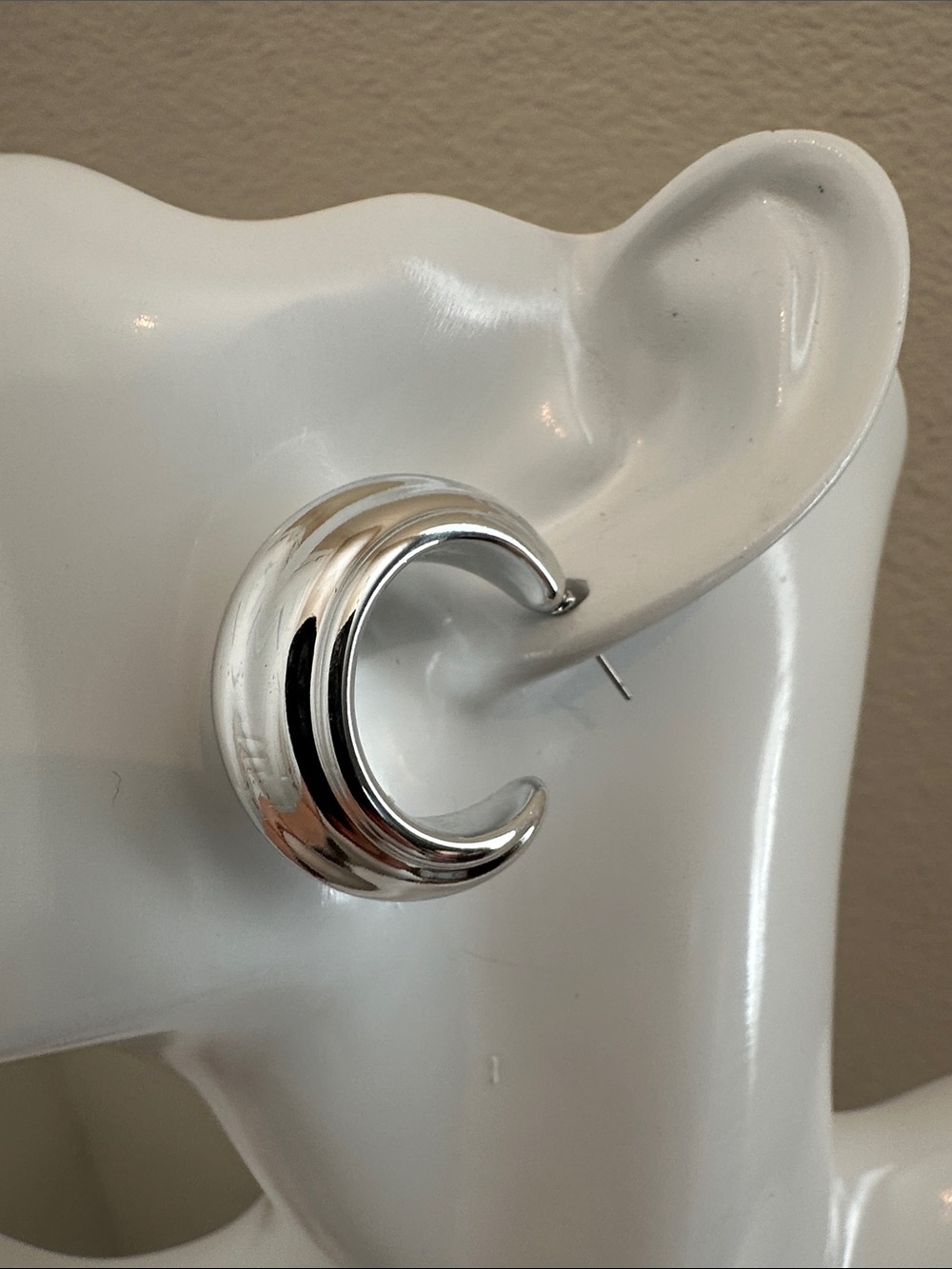 Polished Silver Hoop Earrings